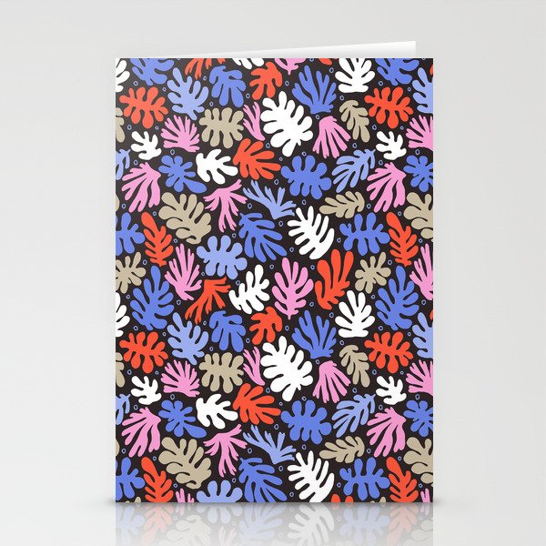Abstract Playful Leaves Pattern Stationery Cards