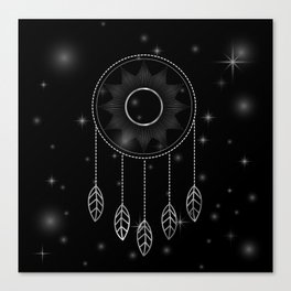 Mystic space dreamcatcher with stars Canvas Print