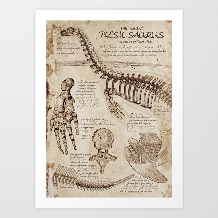 Loch Ness Monster: "The Living Plesiosaurus" - The lost notebook account Art Print