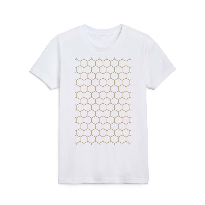 Honeycomb (Tan & White Pattern) Kids T Shirt