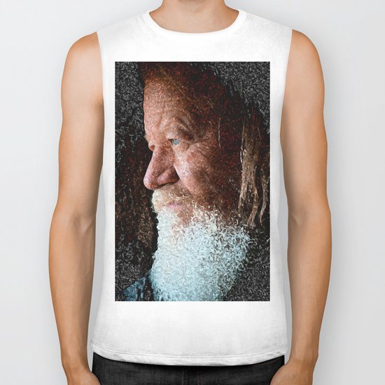 Old man blue eyes Biker Tank