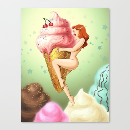 Ice Cream Girl Canvas Print