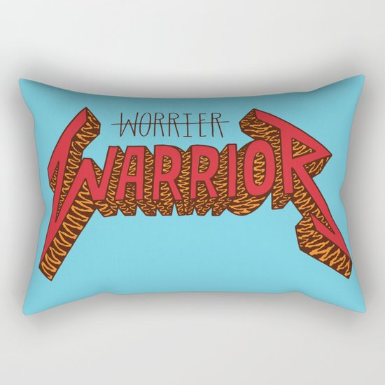 Warrior Not Worrier Rectangular Pillow