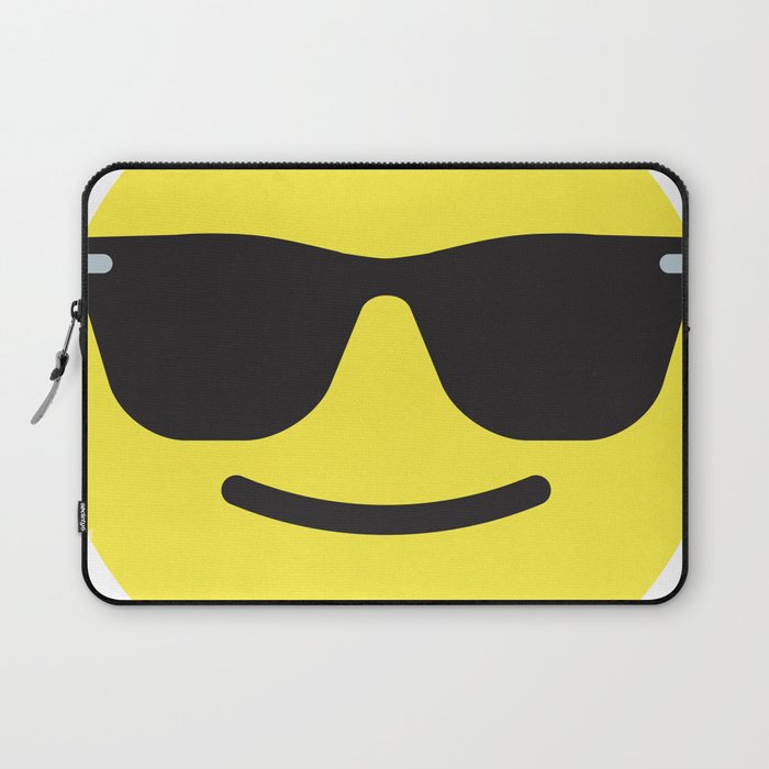 Smiling with Sunglasses Emoji Laptop Sleeve