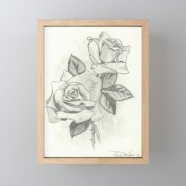 Two Roses Framed Mini Art Print