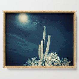 Saguaro Cactus Moonlight Serving Tray