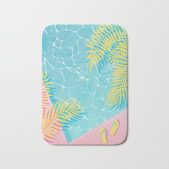 Tropical pool chill Bath Mat
