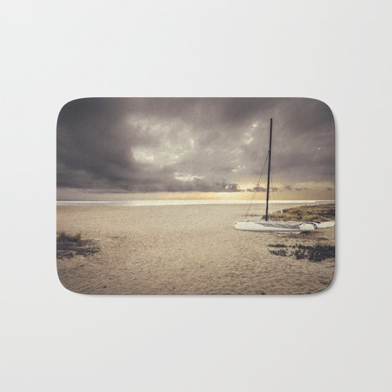 Dramatic sunrise on the beach Bath Mat