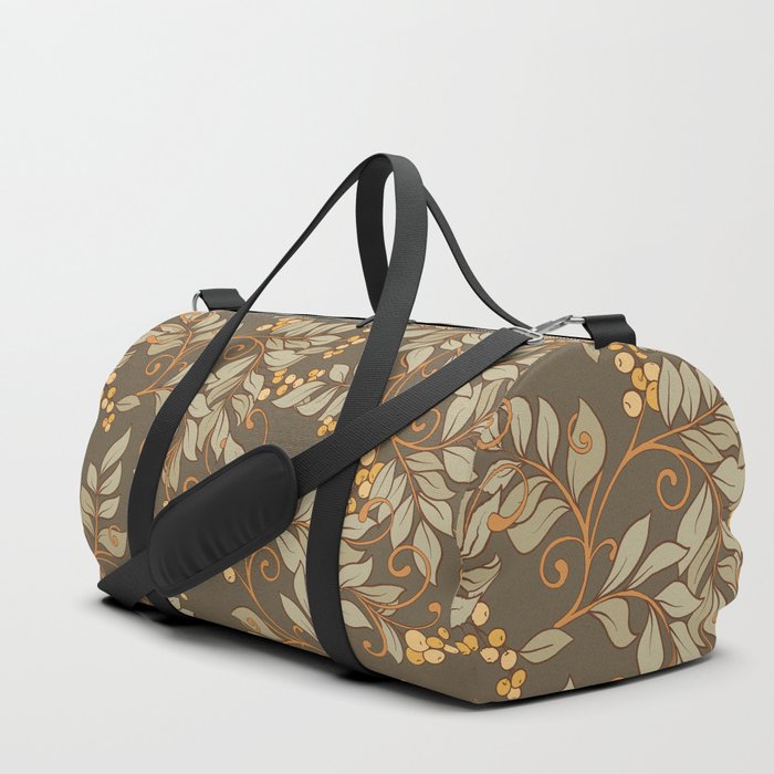 Seamless pattern, background with decorative flowers in art nouveau style, vintage, old, retro style. Duffle Bag