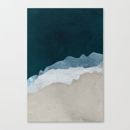 Ocean Beach Sand and Water 1 Canvas Print