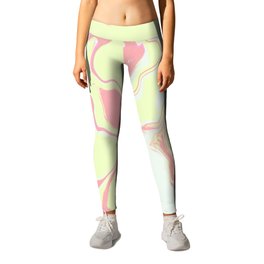 Pink and yellow marble texture. Leggings