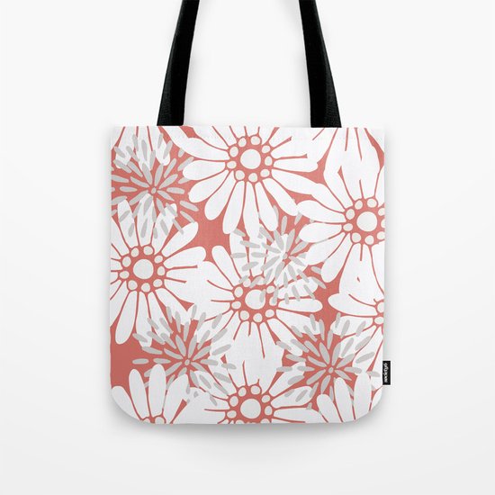 Summer Flowers Red Tote Bag