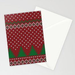 Seamless Knitted Christmas Pattern 17 Stationery Card