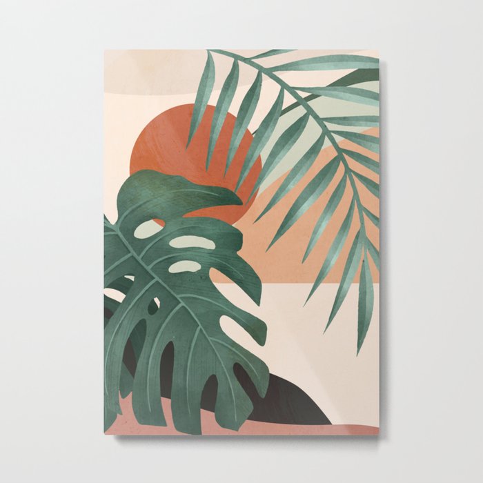 Abstract Art Tropical Leaves 29 Metal Print