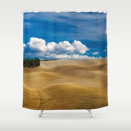 Hills of Tuscany, Italy with clouds and strand of stone pines color landscape photograph / photography for home and wall decor Shower Curtain