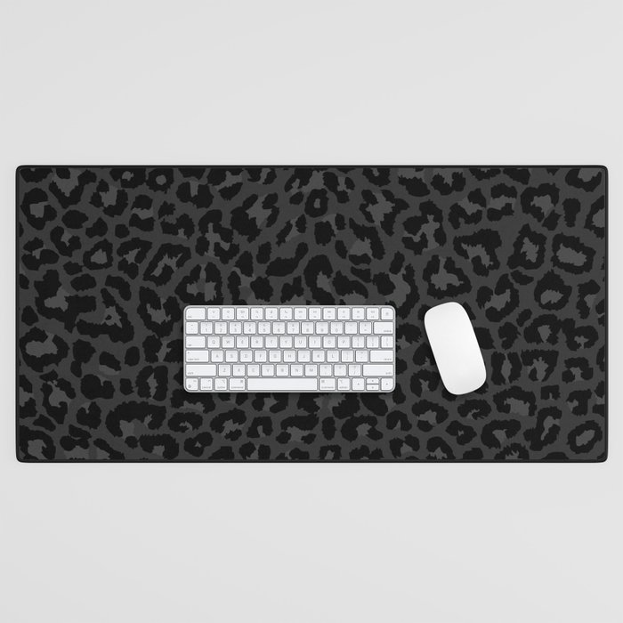 Dark abstract leopard print Desk Mat by leavector Society6
