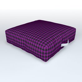 Large Zombie Purple and Black Hell Hounds Tooth Check Outdoor Floor Cushion