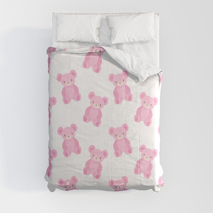 Pink Teddy Bears Comforter by Gabrielle Gomez Art Society6