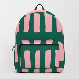 Handrawn Boho Rectangles No 03 Backpack | Drawing, Alpha, Gingham, Sorority, 1908, Kappa, Rectanglepattern, Pattern, Pinkandgreen, Emeraldgreen 
