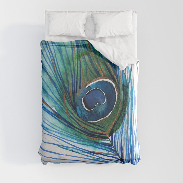 Peacock Feather I Duvet Cover