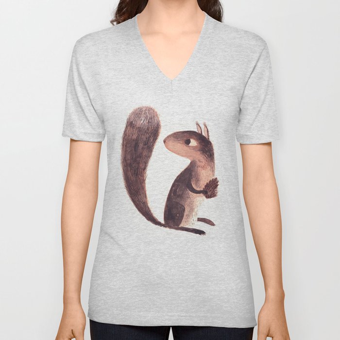 Squirrel V Neck T Shirt