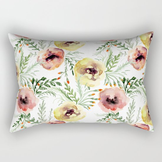 Floral pattern. Watercolor Rectangular Pillow