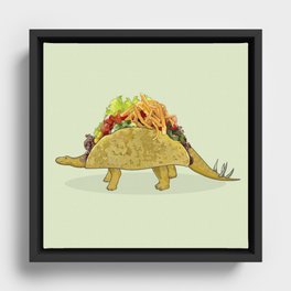 Tacosaurus - Taco Stegosaurus Dinosaur Framed Canvas