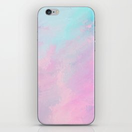 Abstract artistic pink teal watercolor brushstrokes iPhone Skin