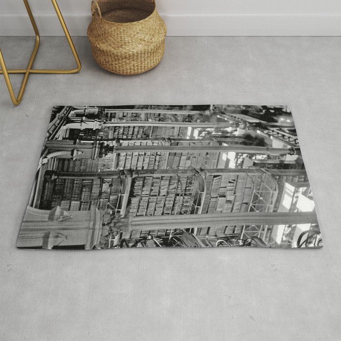 A Book Lover's Dream - Cincinnati Public Library black and white photographs / black and white photo Rug
