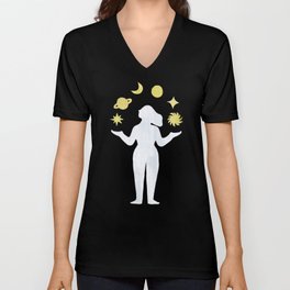 Celestial bodies V Neck T Shirt