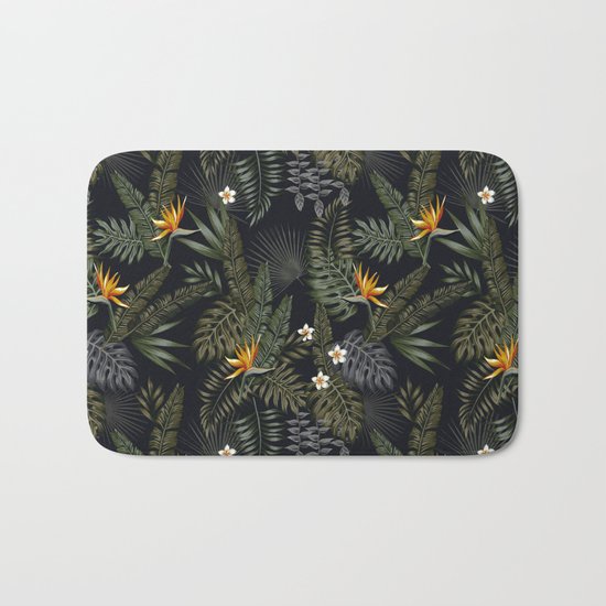 night tropical pattern Bath Mat