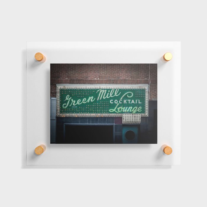 Green Mill Cocktail Lounge Vintage Neon Sign Uptown Chicago Floating Acrylic Print