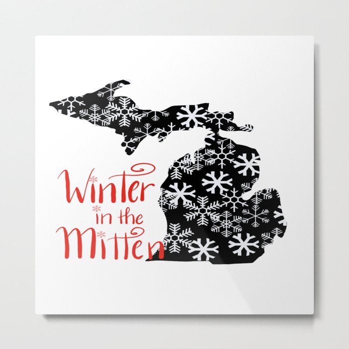 Winter in the Mitten Metal Print
