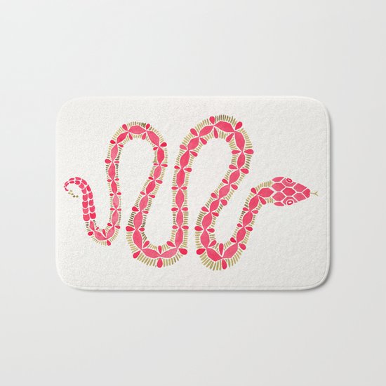 Pink & Gold Serpent Bath Mat