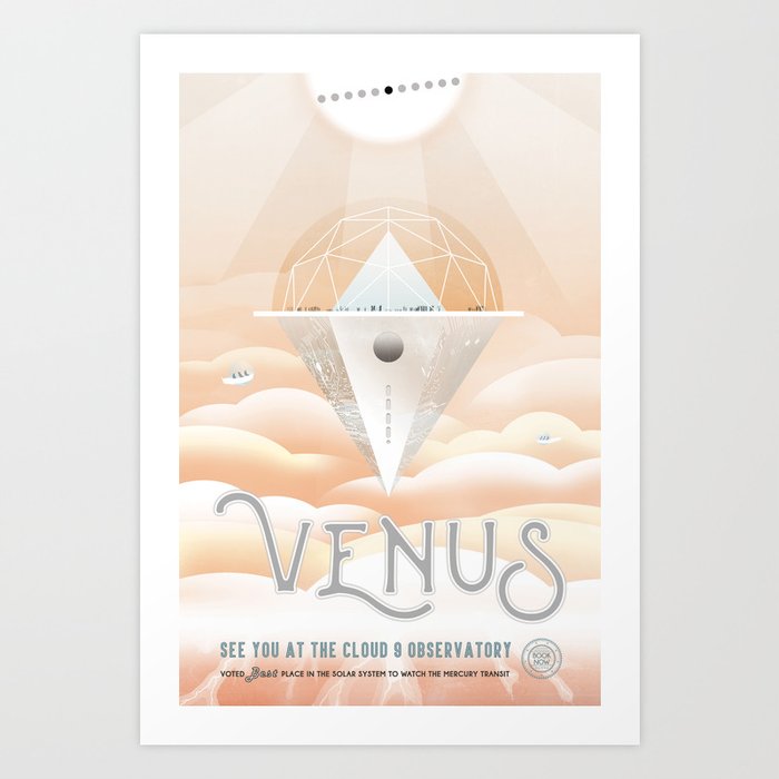 NASA Retro Space Travel Poster #14 - Venus Art Print