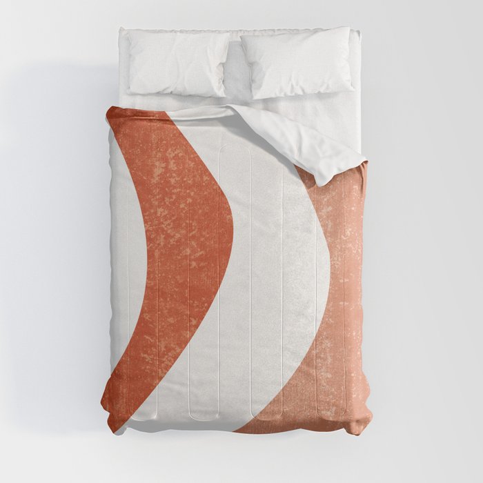 Terracotta Art Print 5 - Terracotta Abstract - Modern, Minimal, Contemporary Print - Burnt Orange Comforter