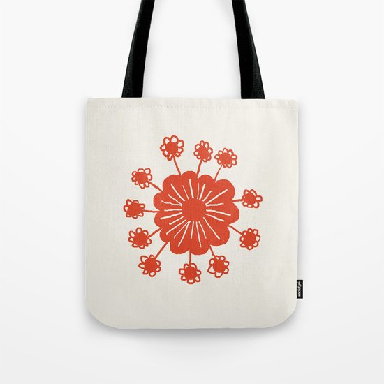 Red Flower Tote Bag