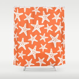 Sweet Starfish Pattern 232 Orange Shower Curtain