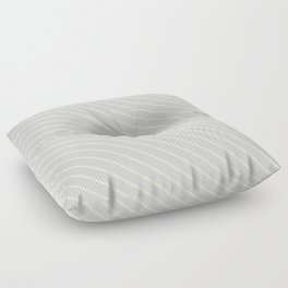 [ Thumbnail: Light Gray and Light Yellow Colored Lines/Stripes Pattern Floor Pillow ]