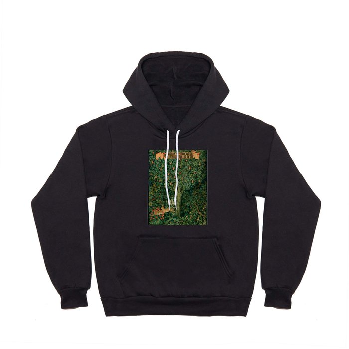 William Morris Forest Rabbits and Foxglove Greenery  Hoody