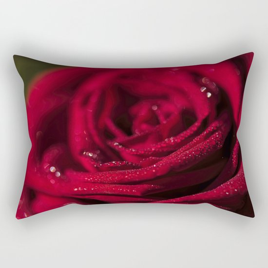 Fire-Red-Rose - Roses Flowers Rectangular Pillow