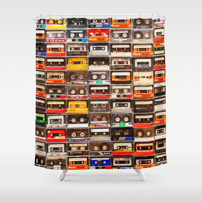 Something Nostalgic V - Music - Global Language #decor #society6 #buyart Shower Curtain