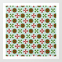 Christmas Candies Red Green White Mint Art Print