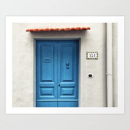 Doors of Positano, Italy - Blue Art Print