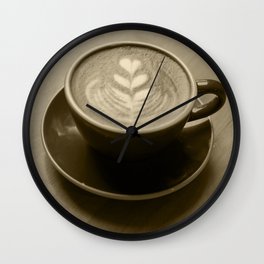 Coffee heart - sepia Wall Clock | Cafe, Coffeeart, Coffeegift, Cappuccino, Coffeeheart, Coffee, Coffeeprint, Latte, Coffeehouse, Mug 