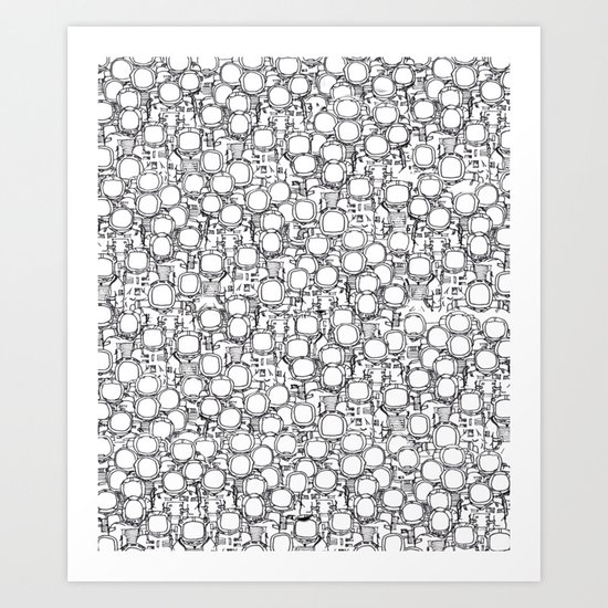 Astronauts (bunches!) Art Print
