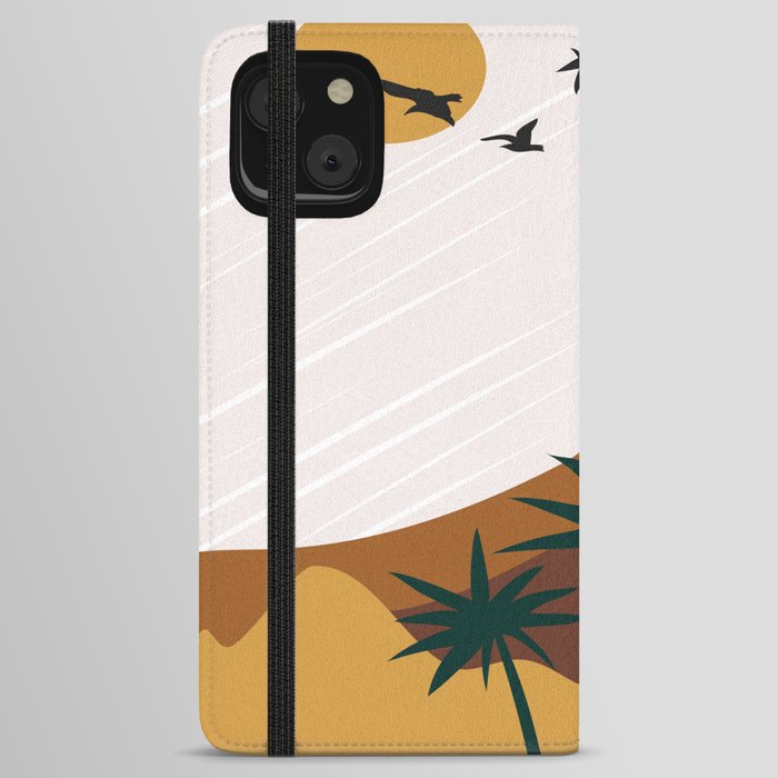 Summer In The Desert, Modern Abstract Boho Design iPhone Wallet Case