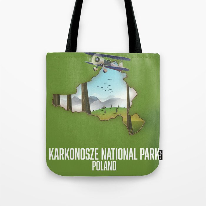 Karkonosze National Park Poland map Tote Bag
