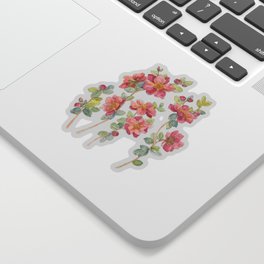Coral Pink Camellia Flowers  Sticker