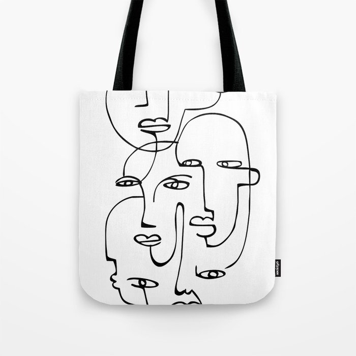 Abstract faces Tote Bag
